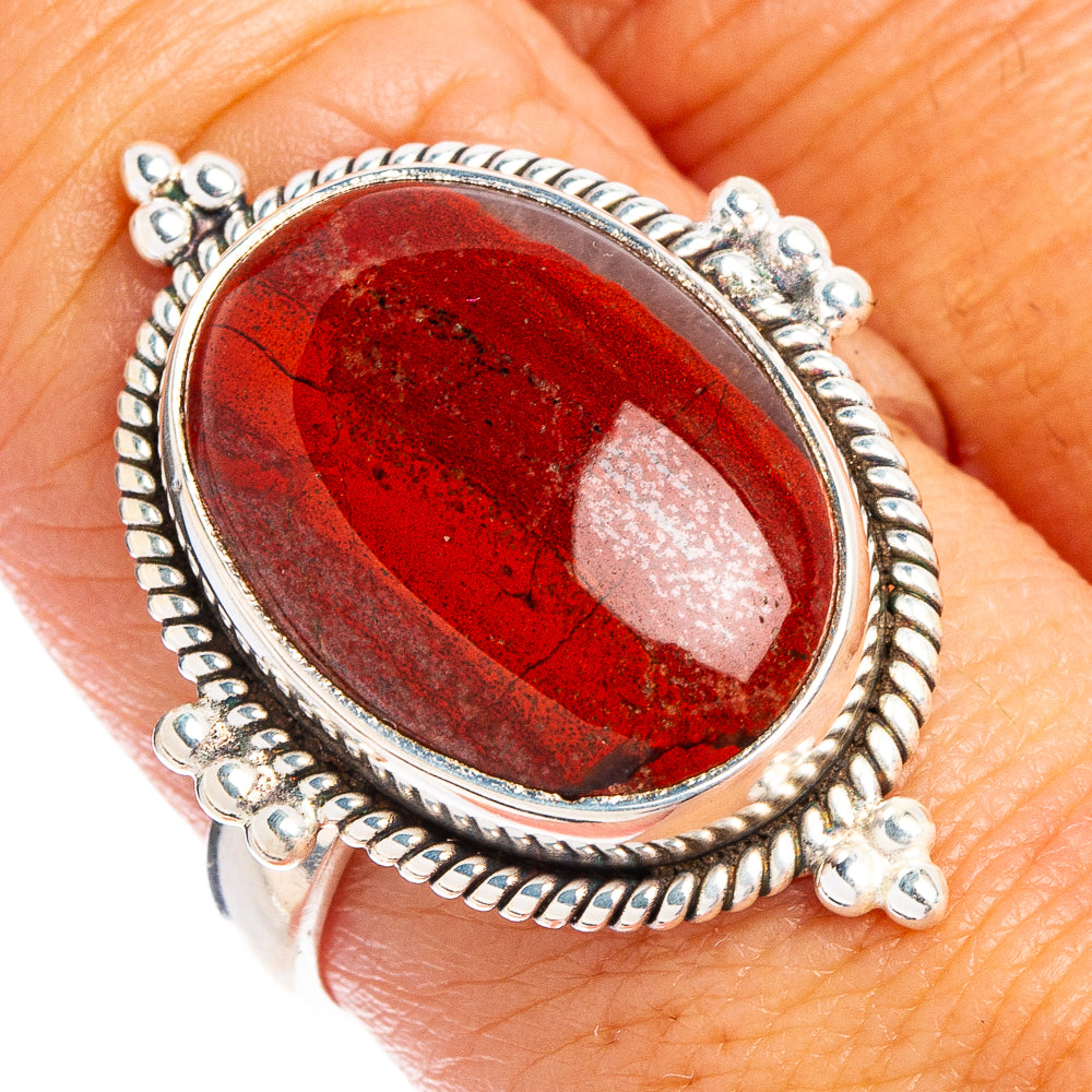 Red Jasper Ring Size 8.75 (.925 Sterling Silver)