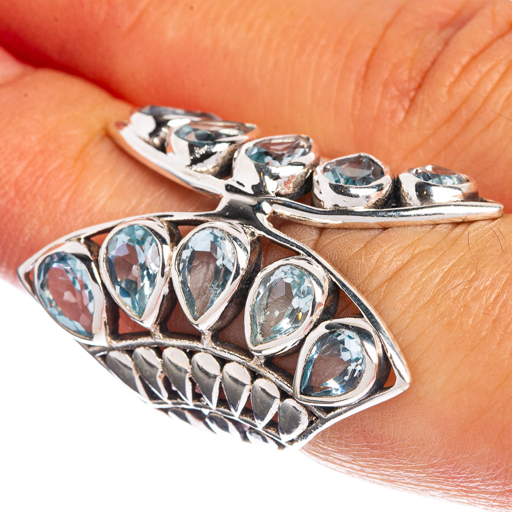 Large Blue Topaz Ring Size 6.25 (925 Sterling Silver) R144375