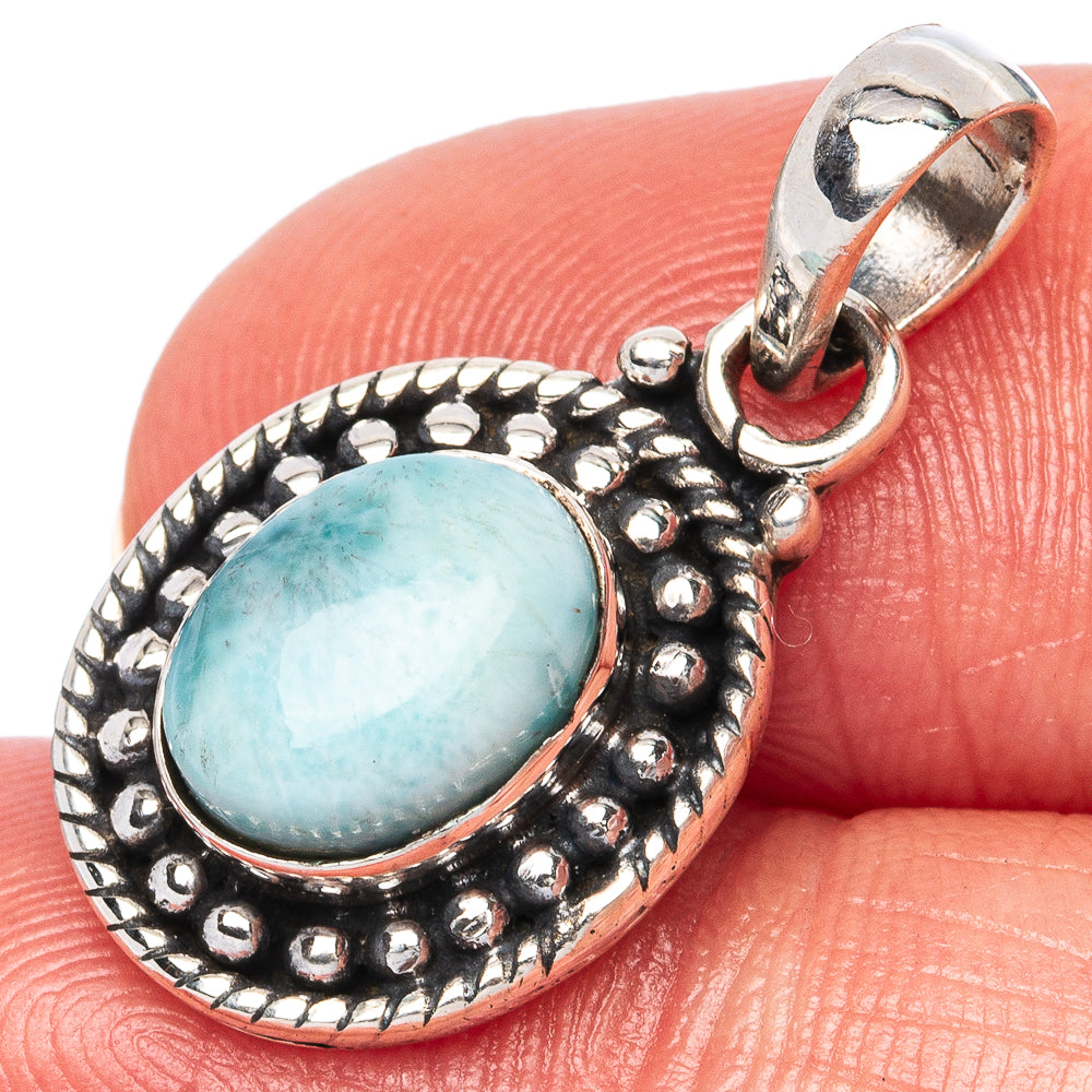 Larimar Dainty Pendants 1" (925 Sterling Silver) P42240
