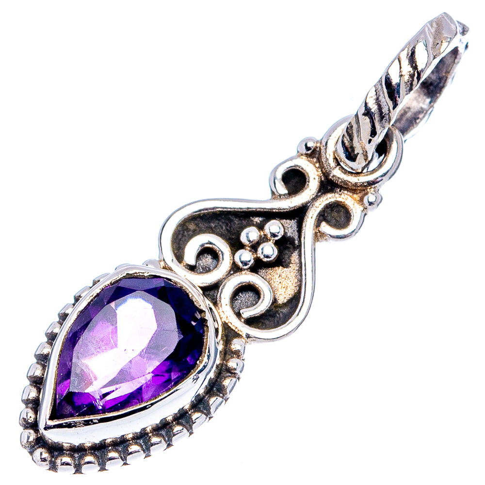 Amethyst Dainty Pendant 1 1/8" (.925 Sterling Silver)
