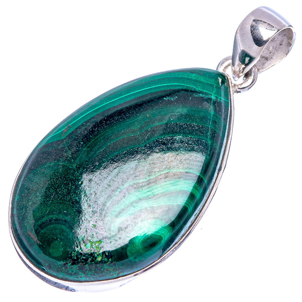 Malachite Pendants 1 5/8" (925 Sterling Silver) P43214