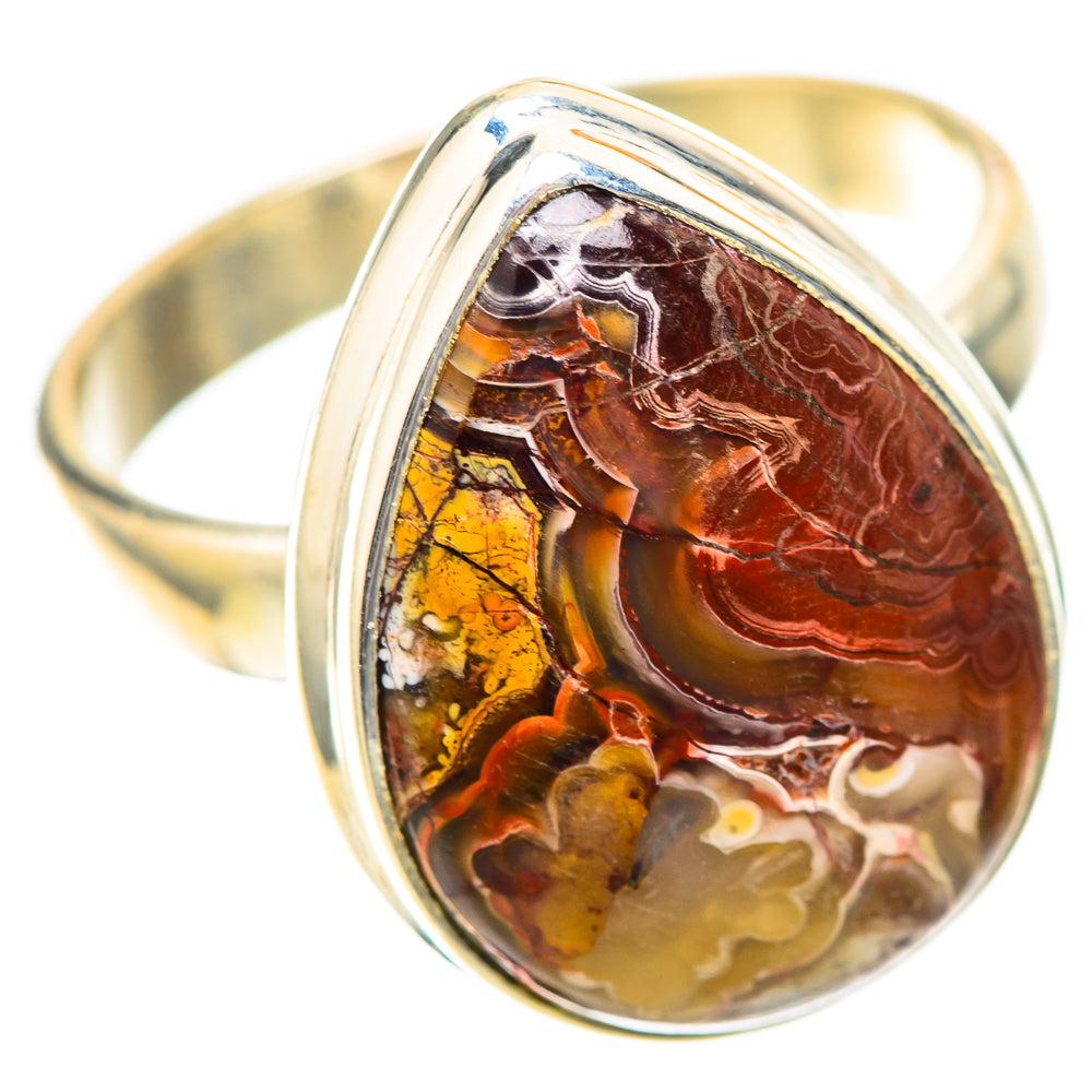 Crazy Lace Agate Ring Size 8 (925 Sterling Silver) RING139743