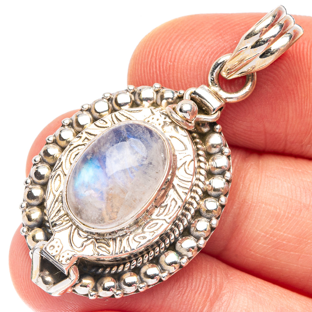 Rainbow Moonstone Poison 925 Sterling Silver Pendant 1 5/8" (925 Sterling Silver) P43680