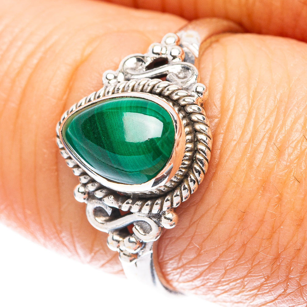 Malachite Ring Size 7.75 (925 Sterling Silver) R5612