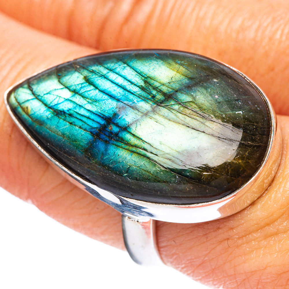 Labradorite Ring Size 8.75 (925 Sterling Silver) R4546