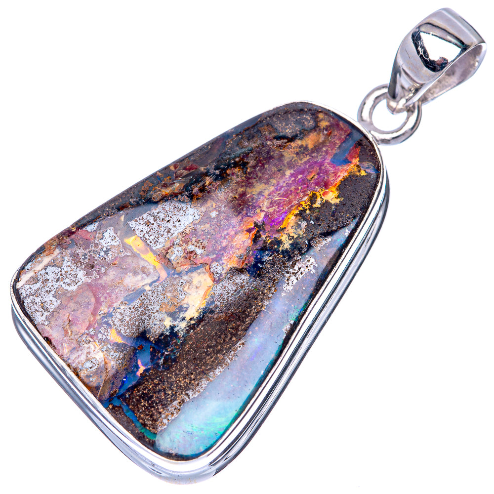 Rare Boulder Opal Pendant 1 5/8" (925 Sterling Silver) P41361