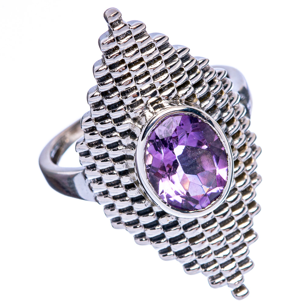 Large Faceted Amethyst Ring Size 9 (925 Sterling Silver) R146459