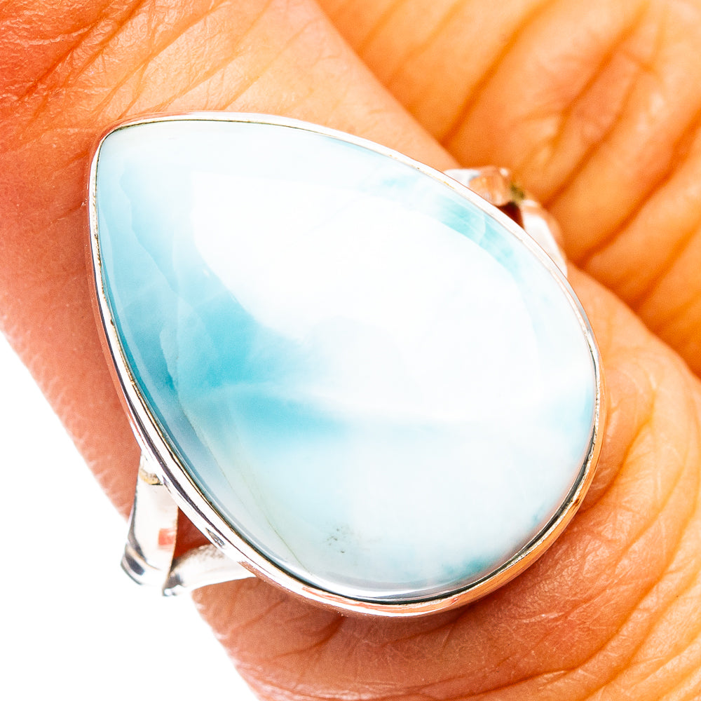 Rare Larimar Ring Size 6.5 (.925 Sterling Silver)