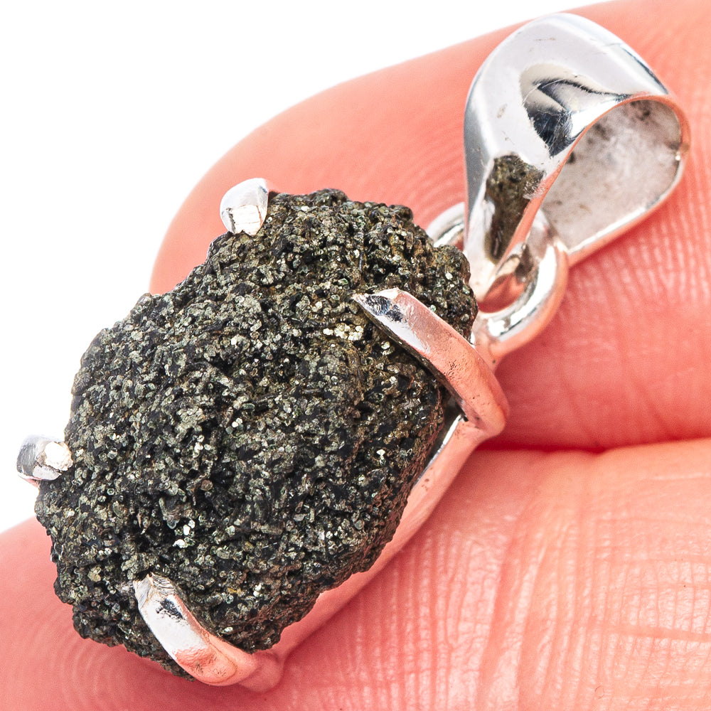 Raw Seraphinite Pendant 1 1/8" (925 Sterling Silver) P41491