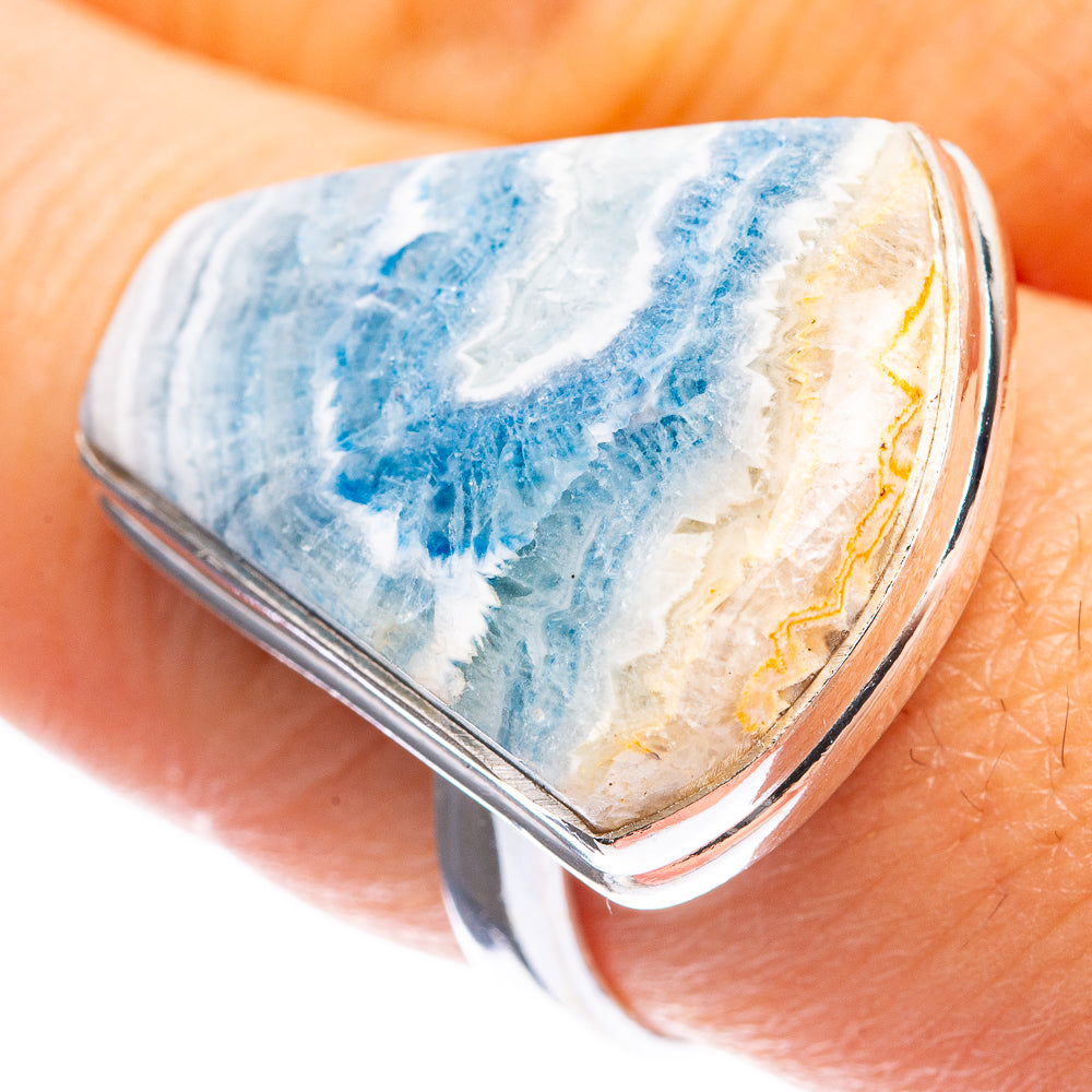 Blue Scheelite Ring Size 9 (925 Sterling Silver) R142954