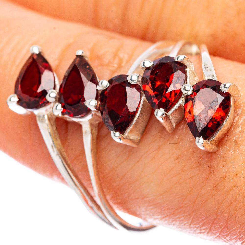 Garnet Ring Size 9.5 (925 Sterling Silver) R3363
