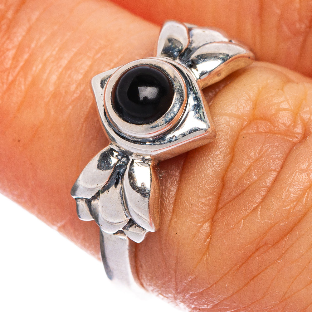 Black Onyx Ring Size 6 (925 Sterling Silver) R1121