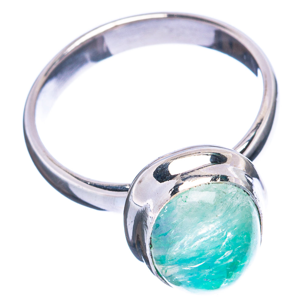 Green Moonstone Ring Size 6.5 (925 Sterling Silver) R3717