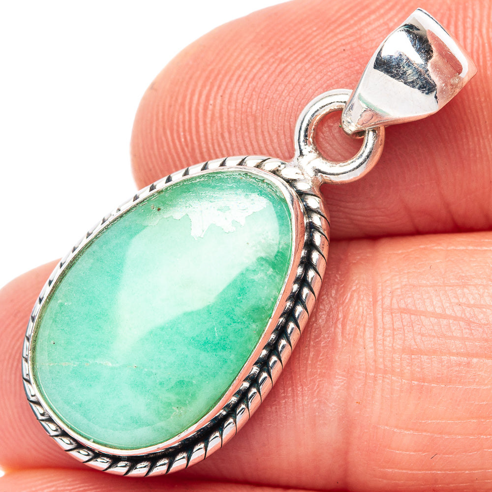 Chrysoprase Pendant 1 1/4" (925 Sterling Silver) P42535