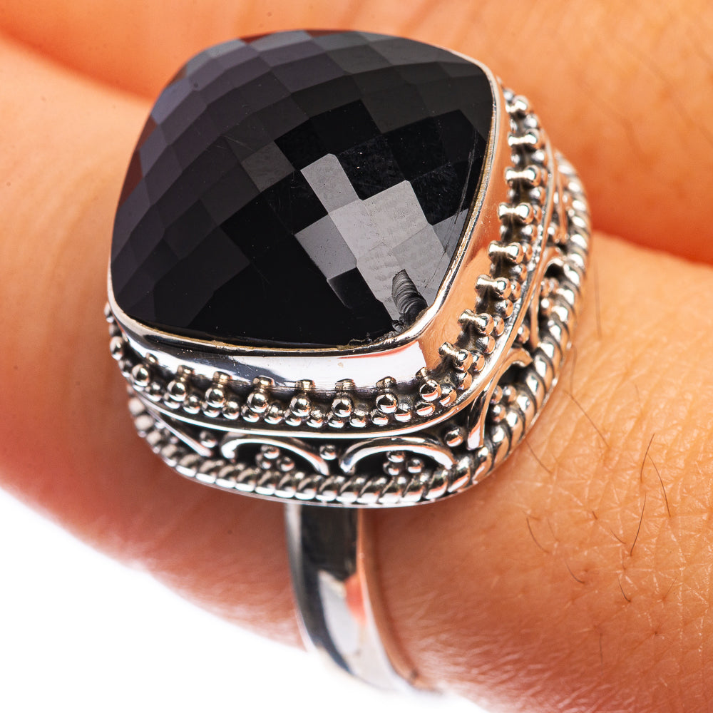 Black Onyx 925 Sterling Silver Ring Size 8.25