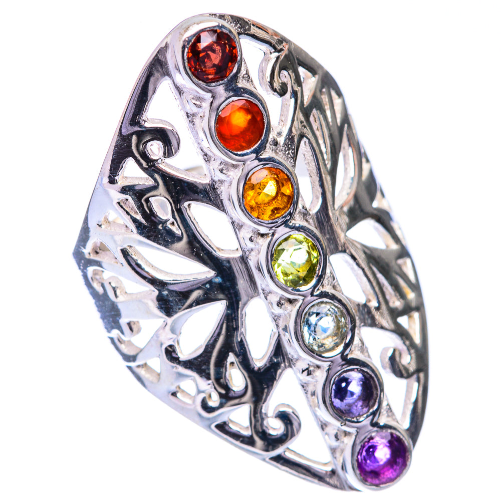 Rainbow Chakra Ring Size 6.75 (925 Sterling Silver) R141533