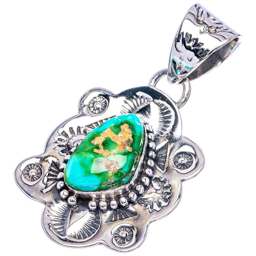 Rare Sonoran Gold Turquoise Pendant 1 3/4" (.925 Sterling Silver)