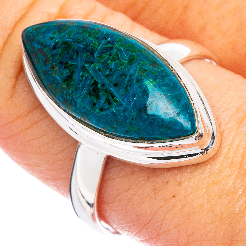 Peruvian Chrysocolla Ring Size 10 (.925 Sterling Silver)