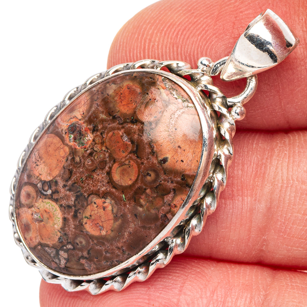 Poppy Jasper Pendant 1 1/2" (925 Sterling Silver) P44104