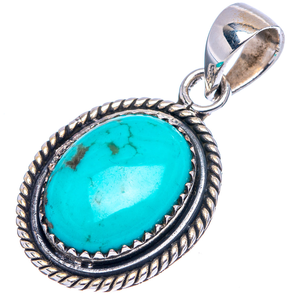 Rare Kingman Turquoise Pendant 1 3/8" (.925 Sterling Silver)