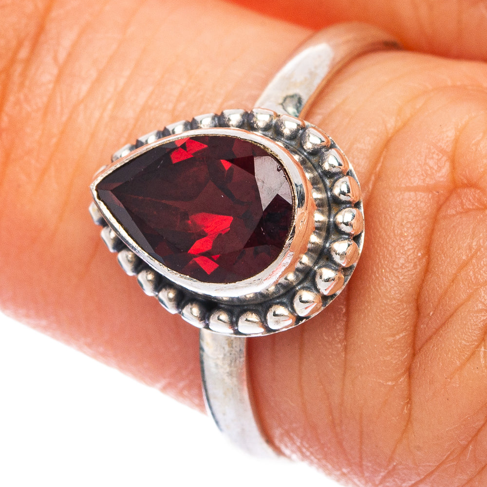 Garnet Dainty Ring Size 6 (925 Sterling Silver) R145628