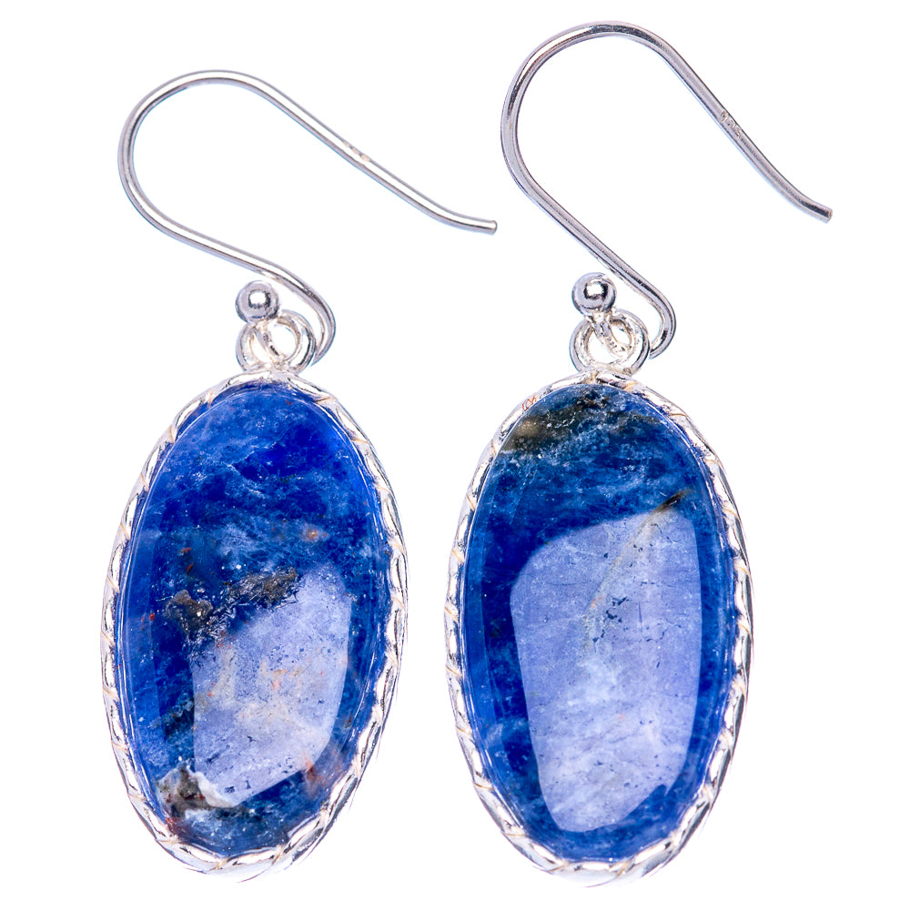 Sodalite Earrings 1 1/2" (925 Sterling Silver) E1485