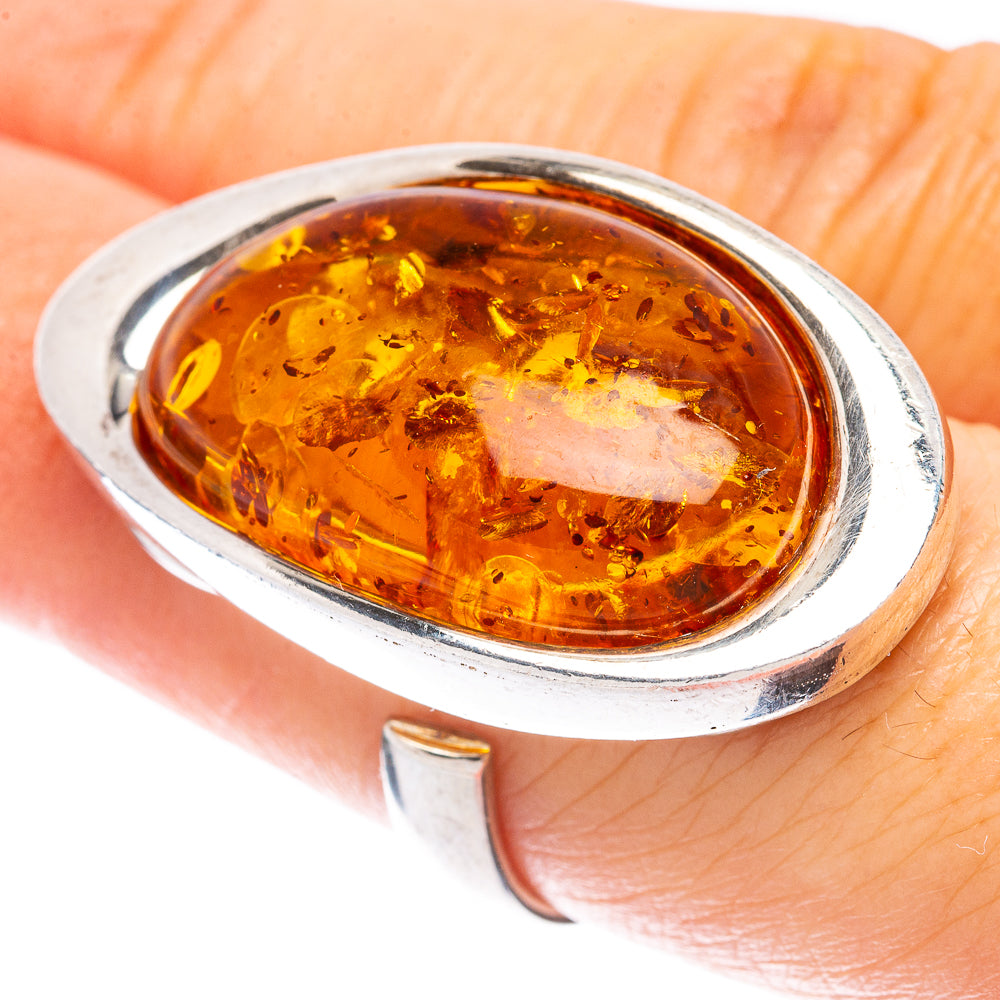Baltic Amber Ring Size 7.25 (925 Sterling Silver) R1883