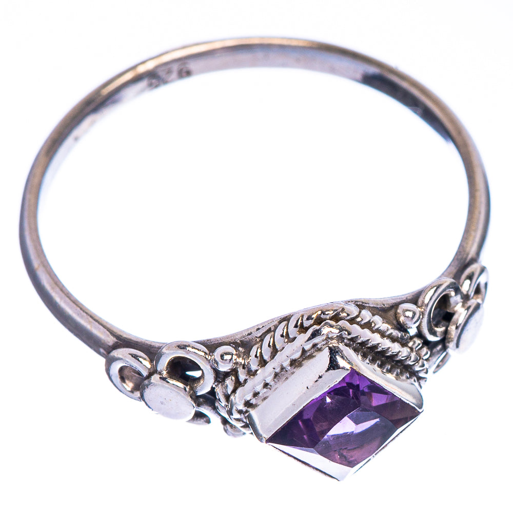 Faceted Amethyst Dainty Ring Size 8 (925 Sterling Silver) R147210