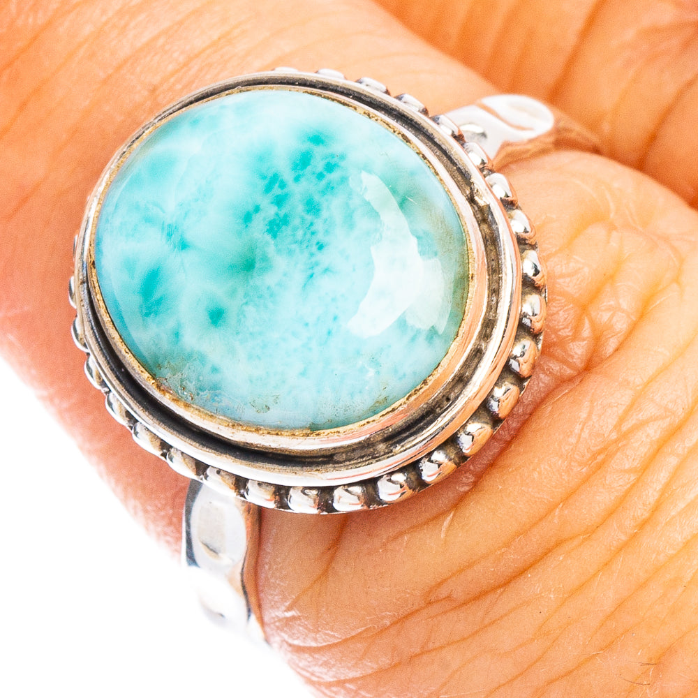 Rare Larimar Ring Size 7 (925 Sterling Silver) R7890