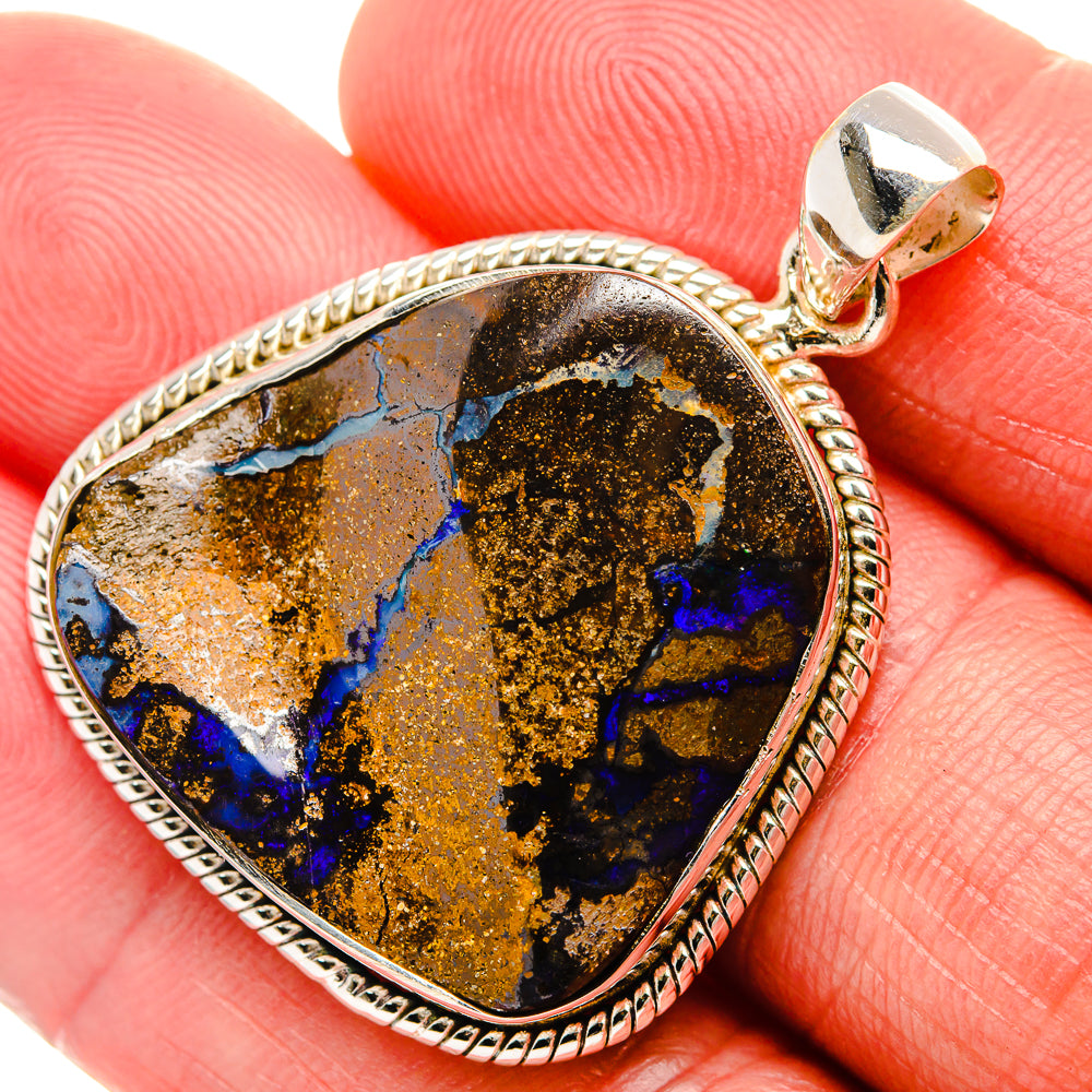 Australian Boulder Opal Pendant 1 1/2" (925 Sterling Silver) PD38114