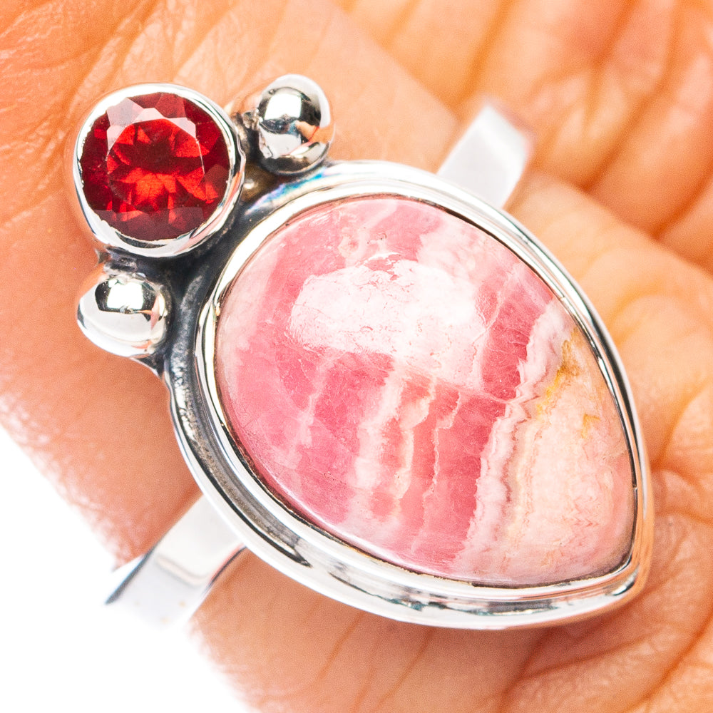 Premium Rhodochrosite, Garnet Ring Size 5.75 (925 Sterling Silver) R7627