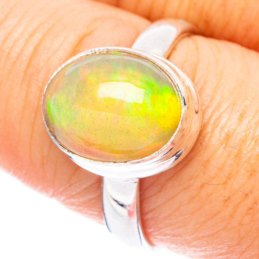 Large Rare Ethiopian Opal Ring Size 9 (925 Sterling Silver) R4969