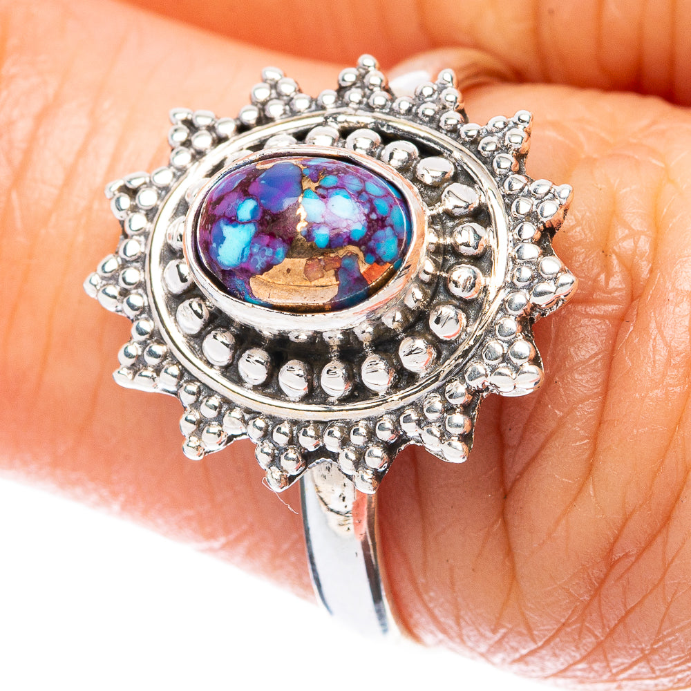 Value Purple Copper Composite Turquoise Ring Size 7.25 (925 Sterling Silver) R3381