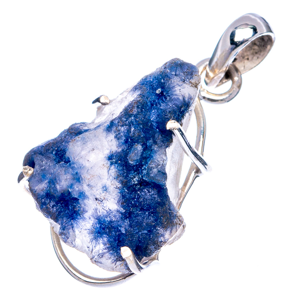 Raw Dumortierite Pendant 1 1/4" (.925 Sterling Silver)