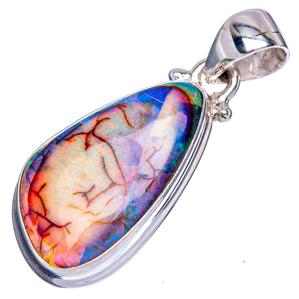 Rare Sterling Opal Pendant 1 1/4" (925 Sterling Silver) P42106