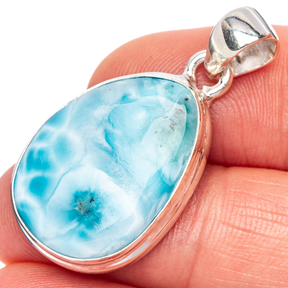 Larimar Pendant 1 3/8" (925 Sterling Silver) P41704