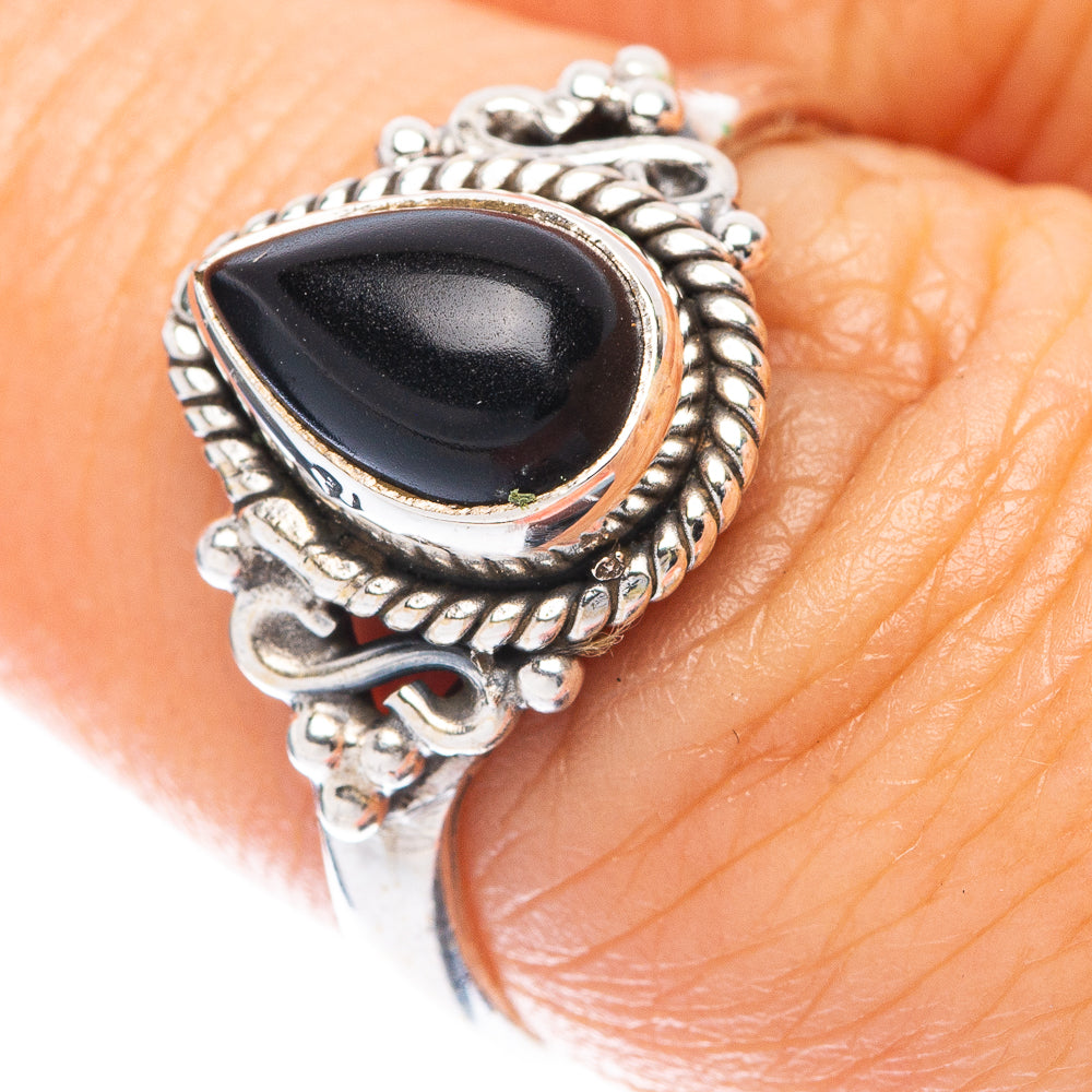Black Onyx Ring Size 7 (925 Sterling Silver) R5603