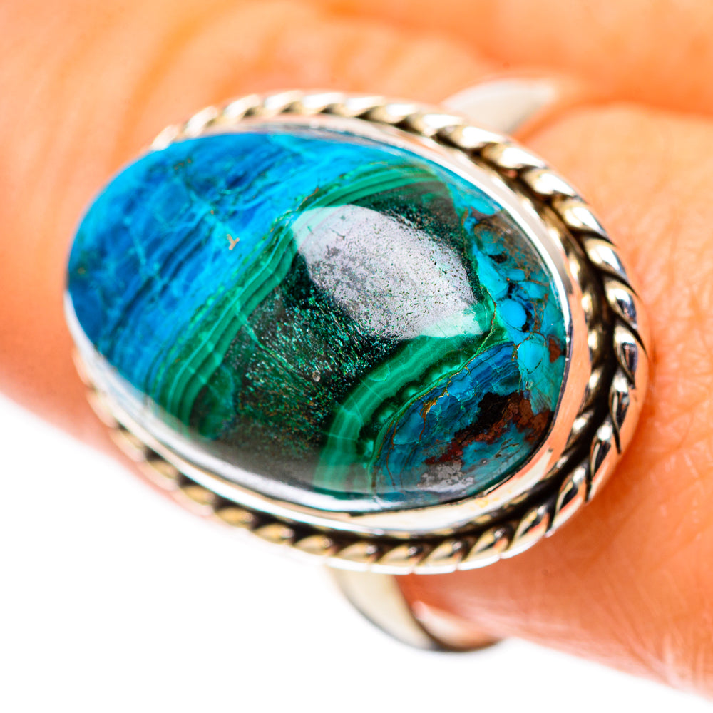 Malachite In Chrysocolla 925 Sterling Silver Ring Size 9 (925 Sterling Silver) RING139615