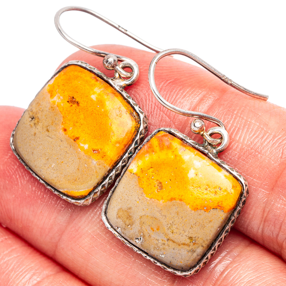 Bumble Bee Jasper Earrings 1 1/4" (925 Sterling Silver) E2347