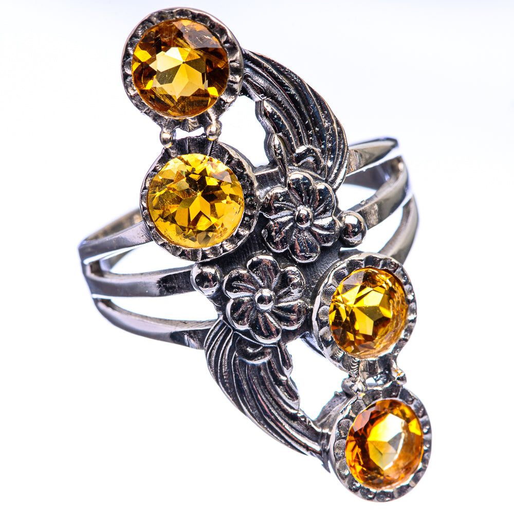 Faceted Citrine Ring Size 10.5 (925 Sterling Silver) R142079