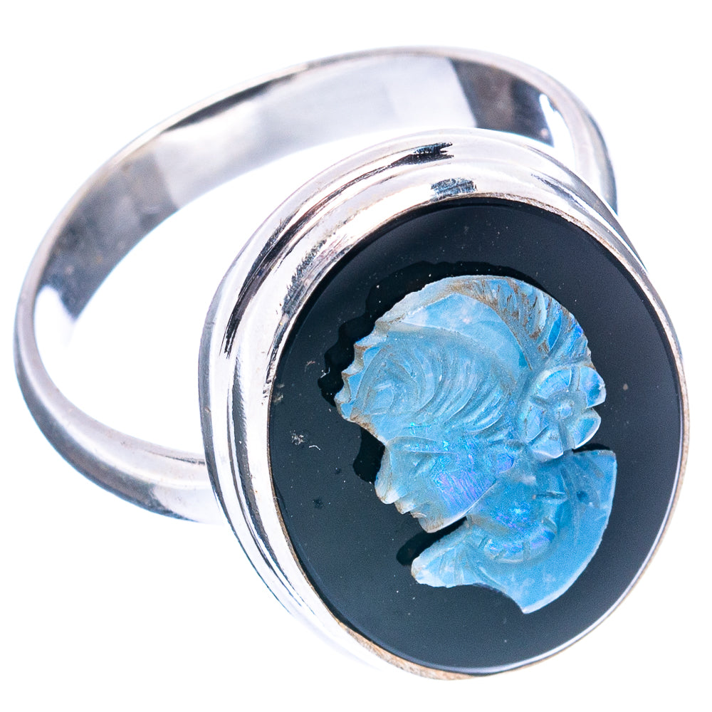 Rare Opal Cameo Ring Size 9 (.925 Sterling Silver)