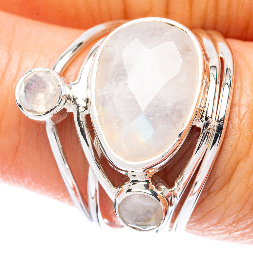 Asc Premium Rainbow Moonstone Ring Size 6.75 (925 Sterling Silver) R3492