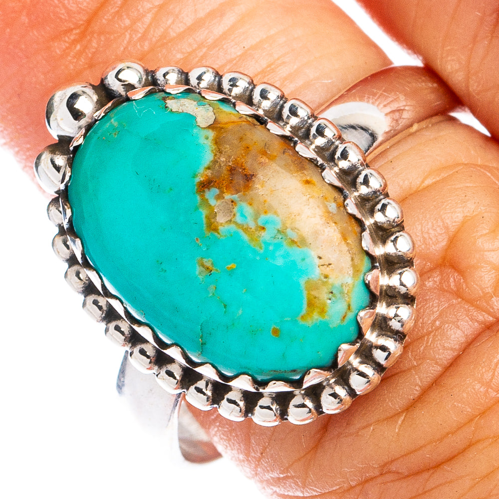 Rare Kingman Turquoise Ring Size 8.75 (925 Sterling Silver) R8538