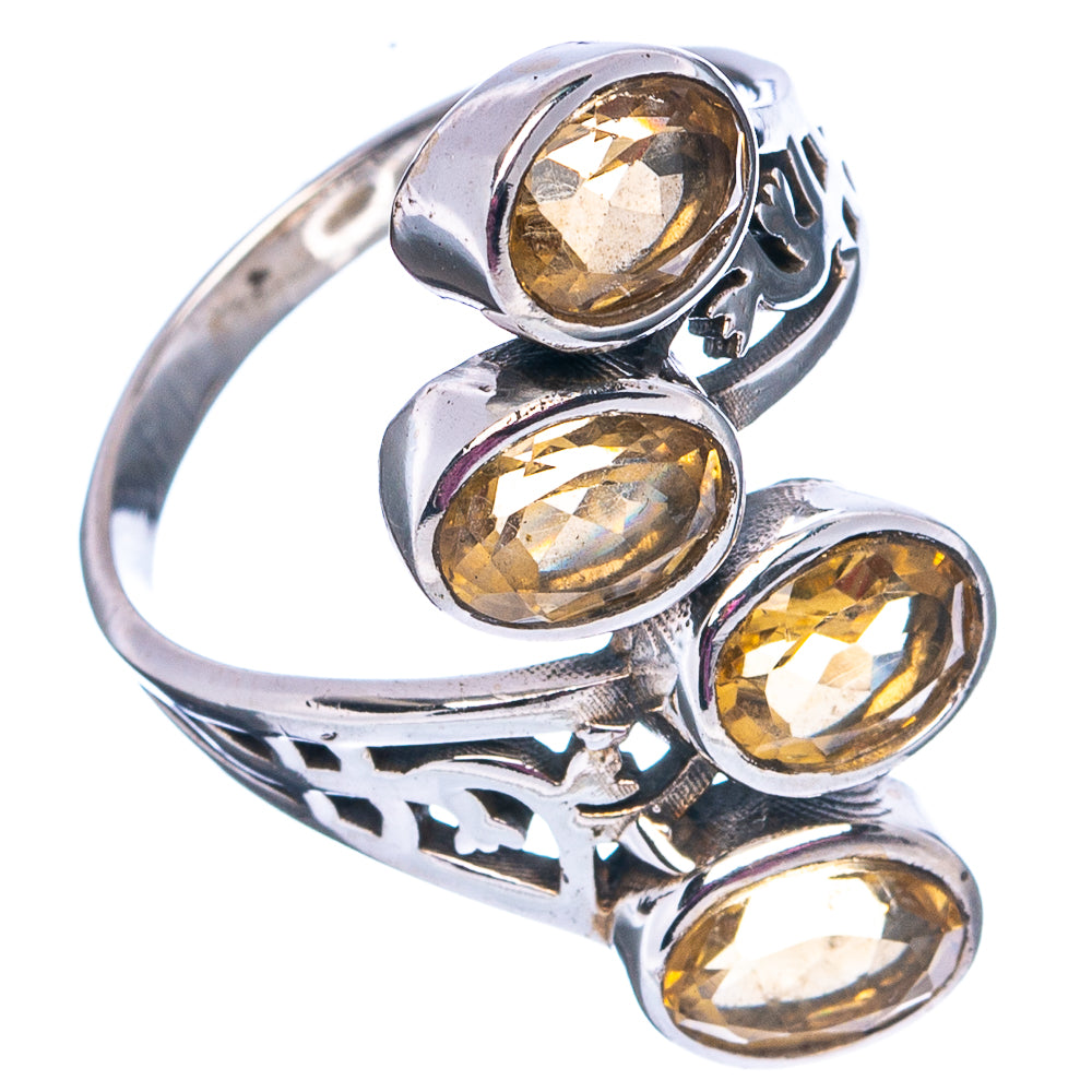 Faceted Citrine Ring Size 8 (.925 Sterling Silver)