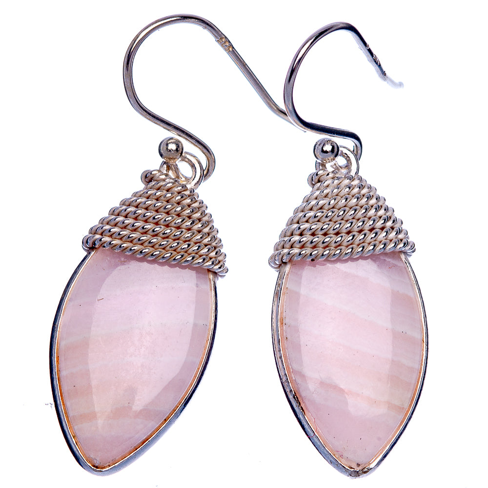 Rose Quartz Earrings 1 1/2" (925 Sterling Silver) E433247