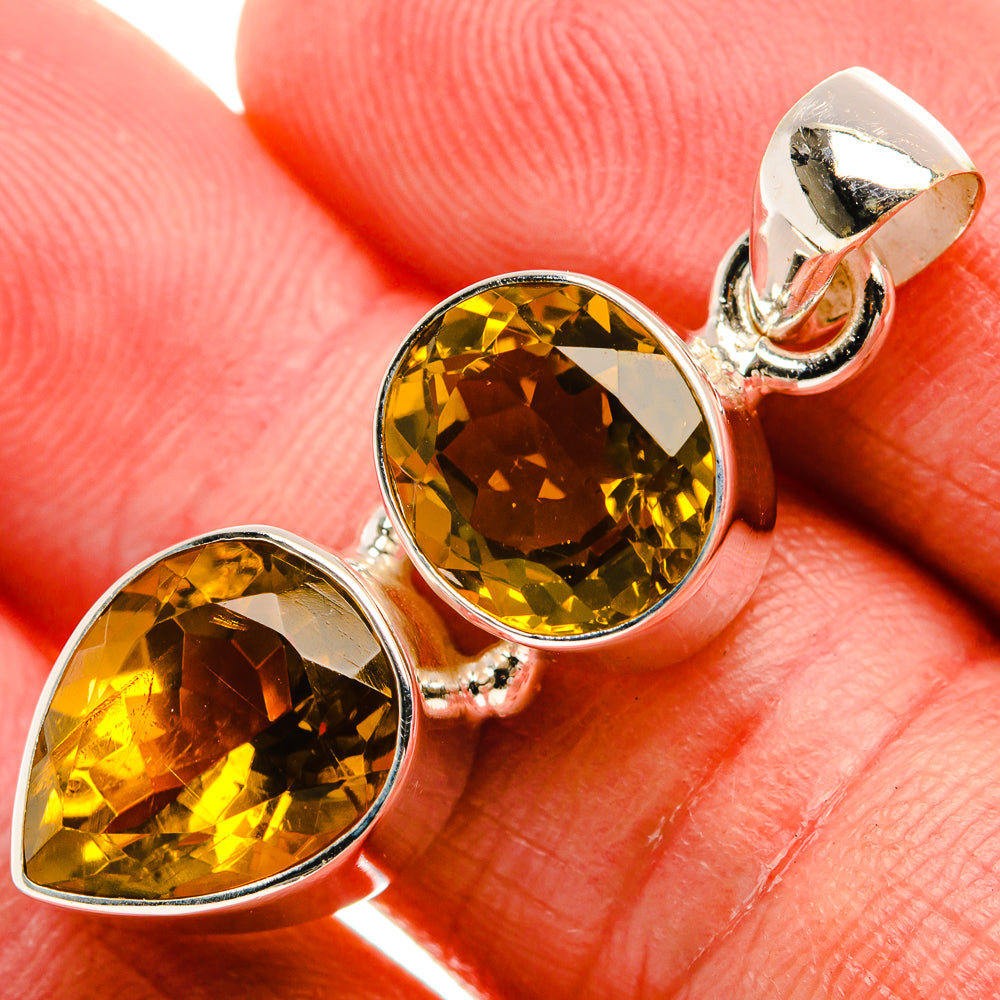 Faceted Citrine Pendant 1 1/2" (925 Sterling Silver) PD37944