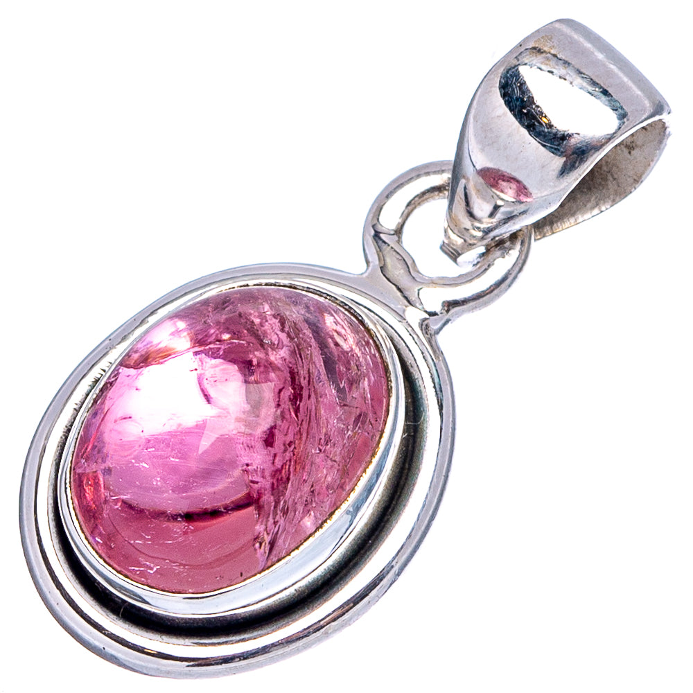 Rare Pink Tourmaline Pendant 7/8" (.925 Sterling Silver)