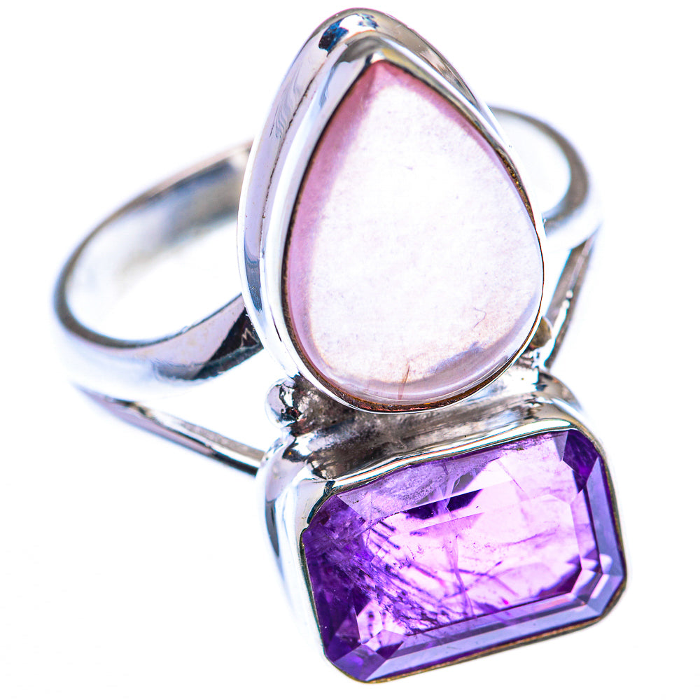 Rose Quartz, Amethyst Ring Size 10 (925 Sterling Silver) RING140165