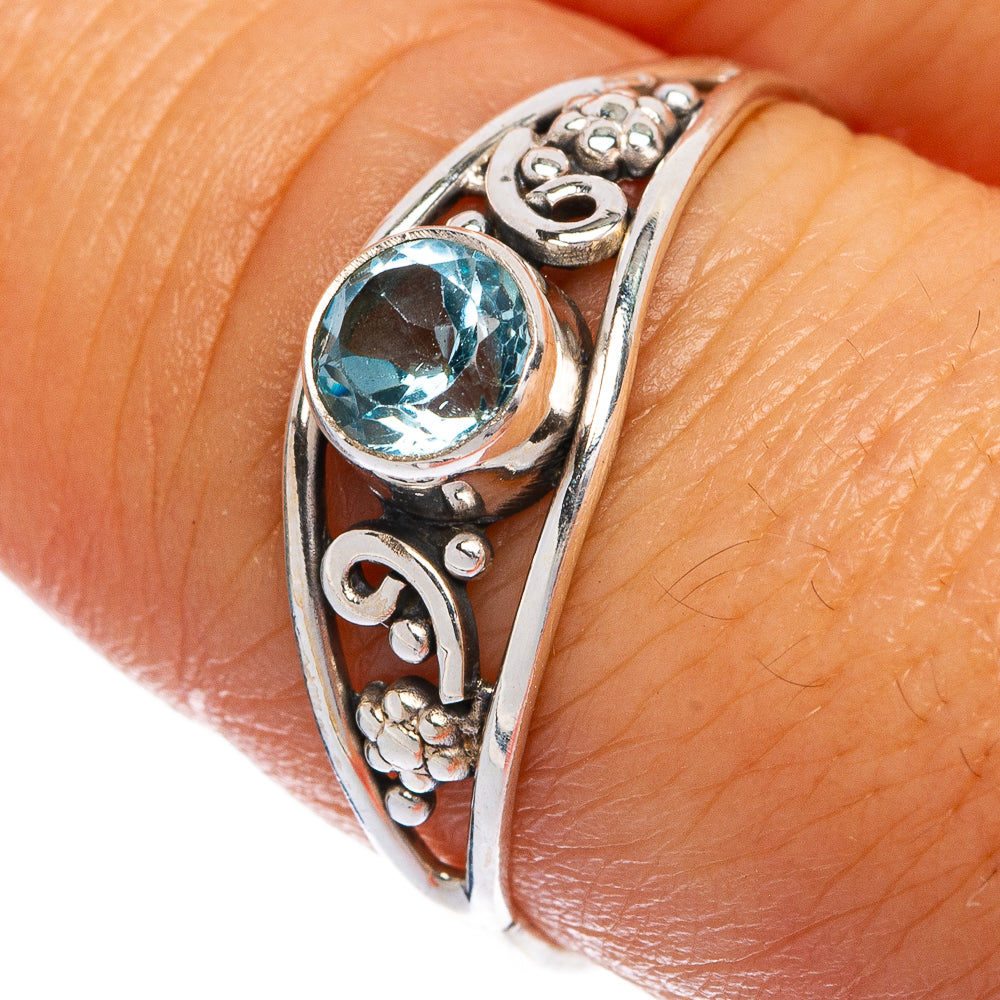 Blue Topaz Dainty Ring Size 8.75 (925 Sterling Silver) R145490