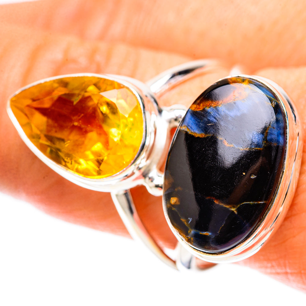 Large Pietersite, Citrine Ring Size 9.75 (925 Sterling Silver) RING137995